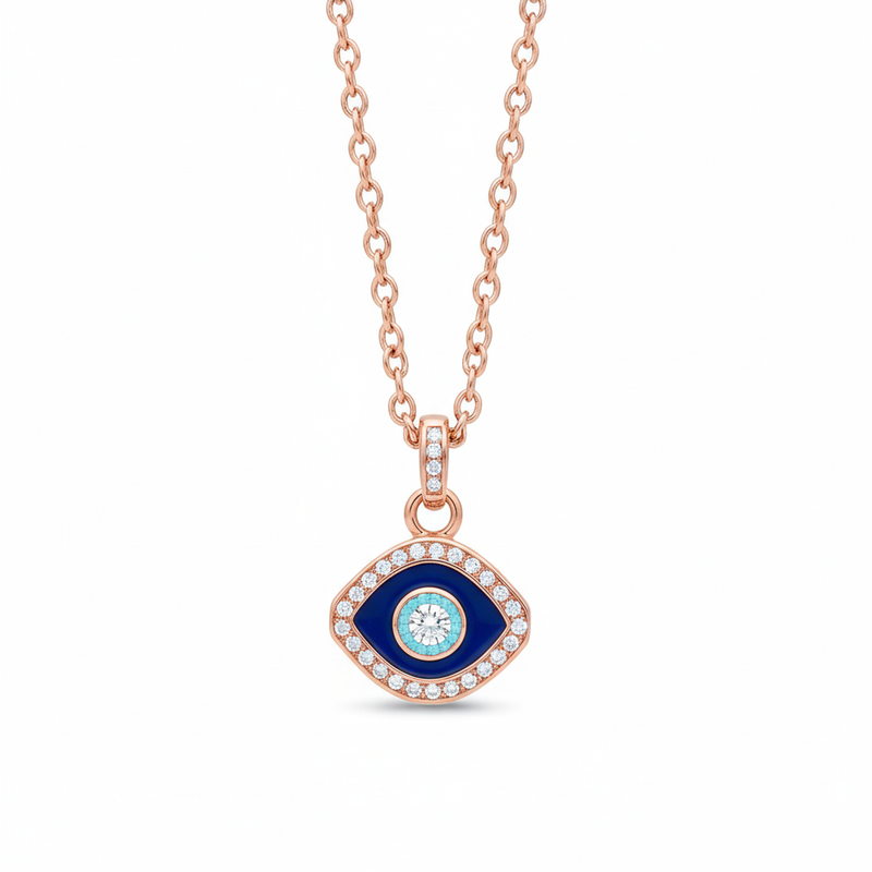 Dainty Evil Eye Moissanite Necklace