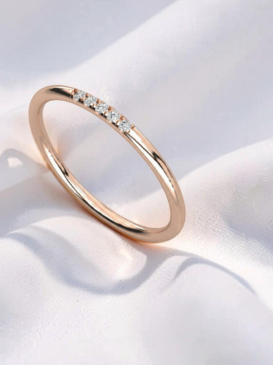 Bezel Set Contemporary Ring in 925 Sterling Silver - White Finish | True Elegant