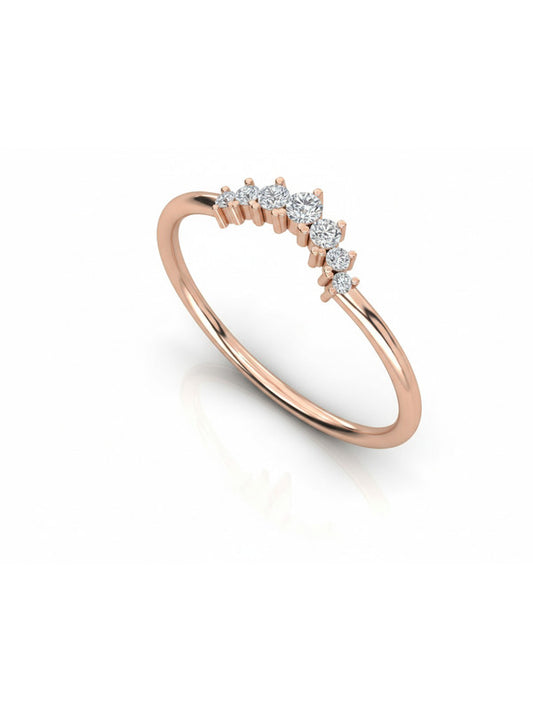 Twisted Shank Designer Ring in 925 Sterling Silver - White Finish | True Elegant