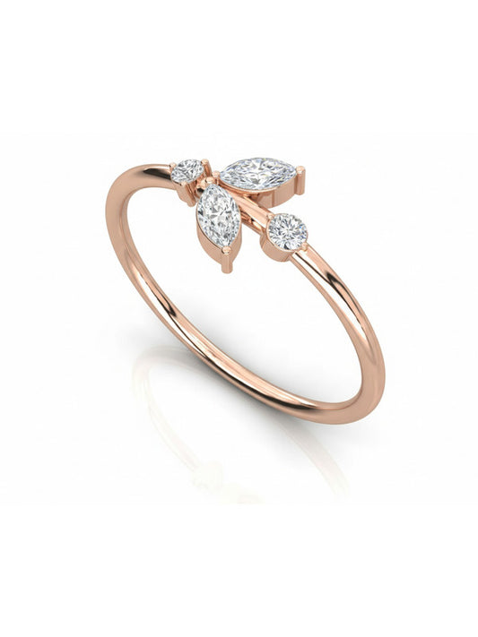 Floral Cocktail Statement Ring in 925 Sterling Silver - White Finish | True Elegant