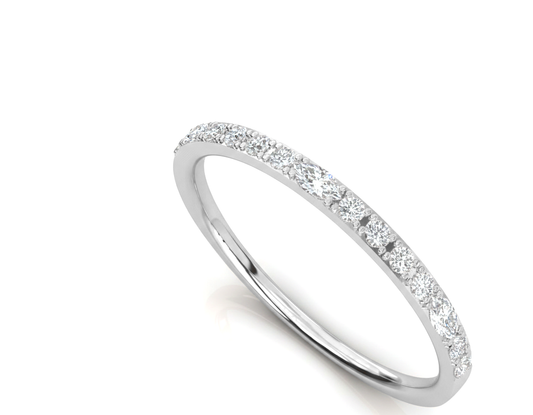 Stackable Diamond Band 925 Silver Handmade By True Elegant