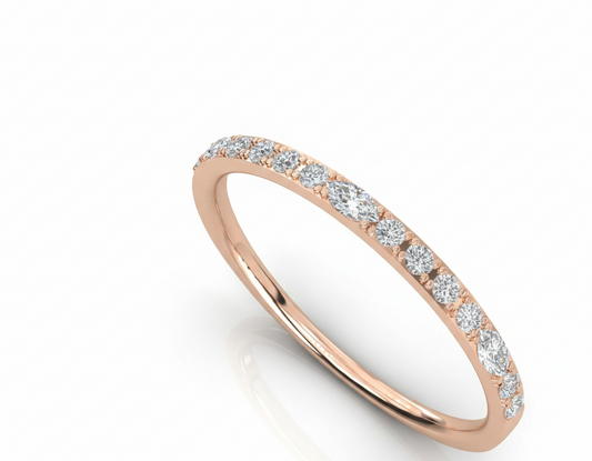 Stackable Diamond Band 925 Silver Handmade By True Elegant