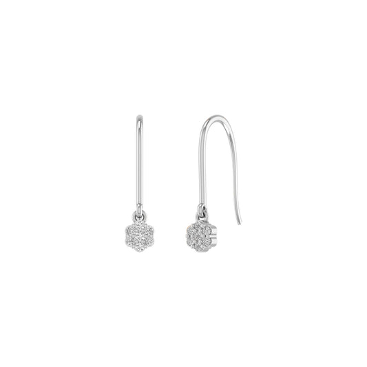 Moissanite Cluster Dangle Earrings for Women or Girls 18K Gold Plated 925 Sterling Silver